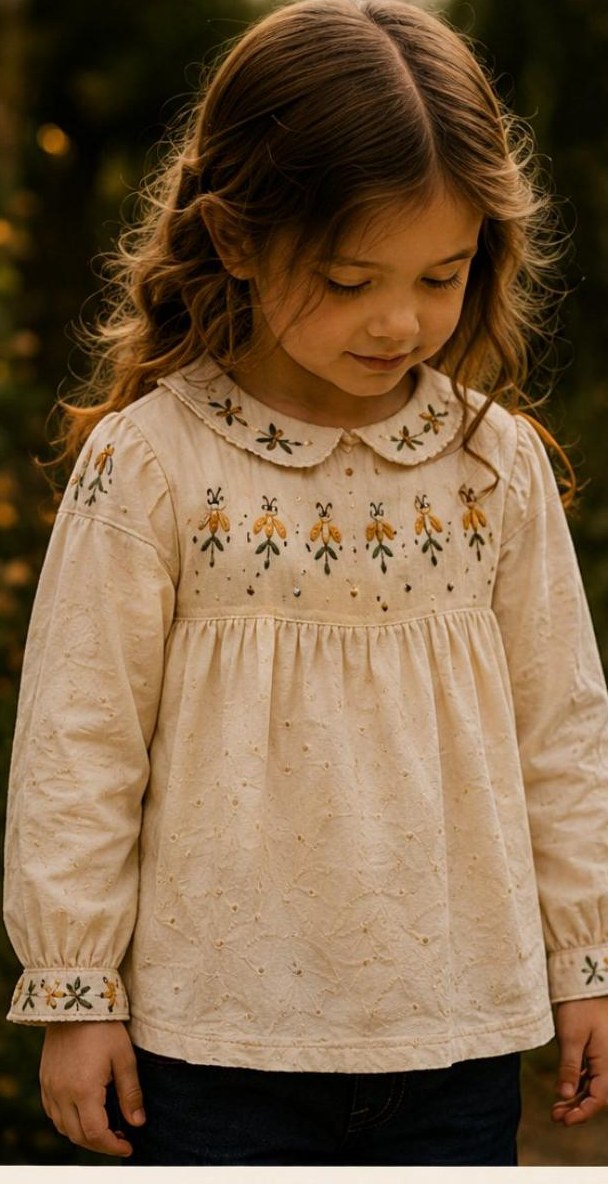Look 16: The Firefly Smocked Blouse — ELOVA RENN StoryWear