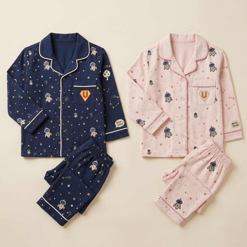 Look 12: Beep-Boop Pyjamas — ELOVA RENN StoryWear
